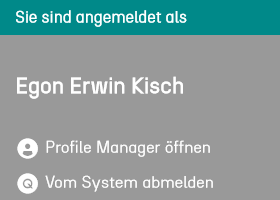 ci-book™ • Guide • Navigation: Links auf Profile Manager und zur Abmeldung einblenden