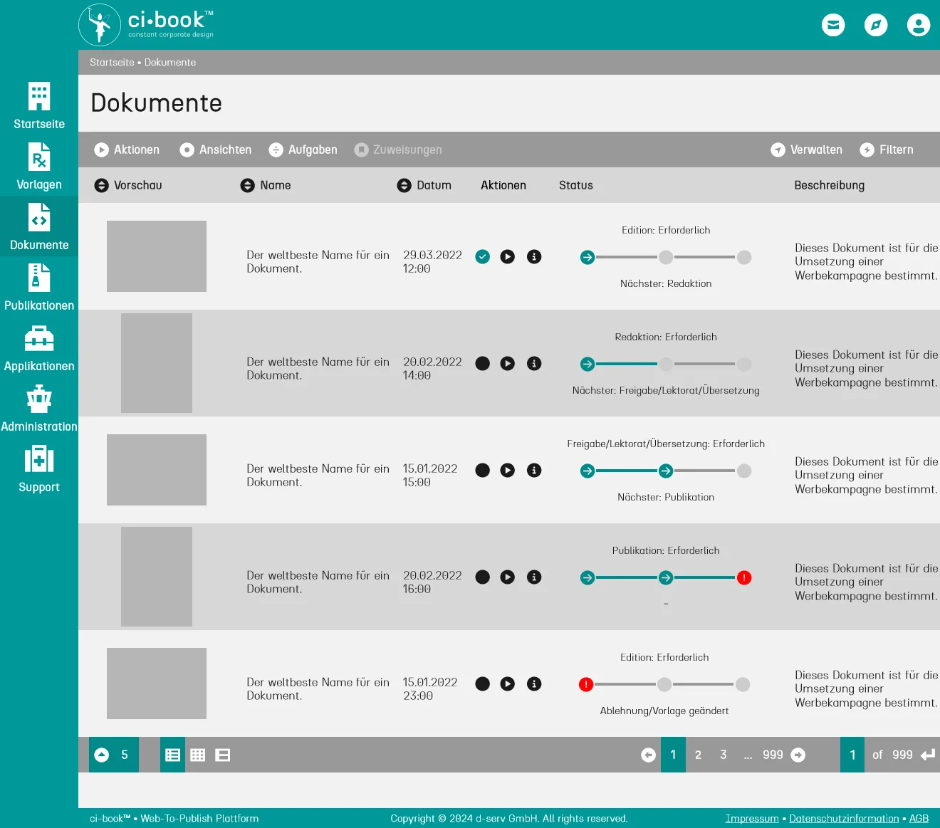 Mockup der grafischen Benutzungsoberfläche (GUI = Graphical User Interface) - ci-book™ • Documents